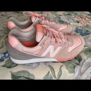 Pink New Balance Women's 696 Suede